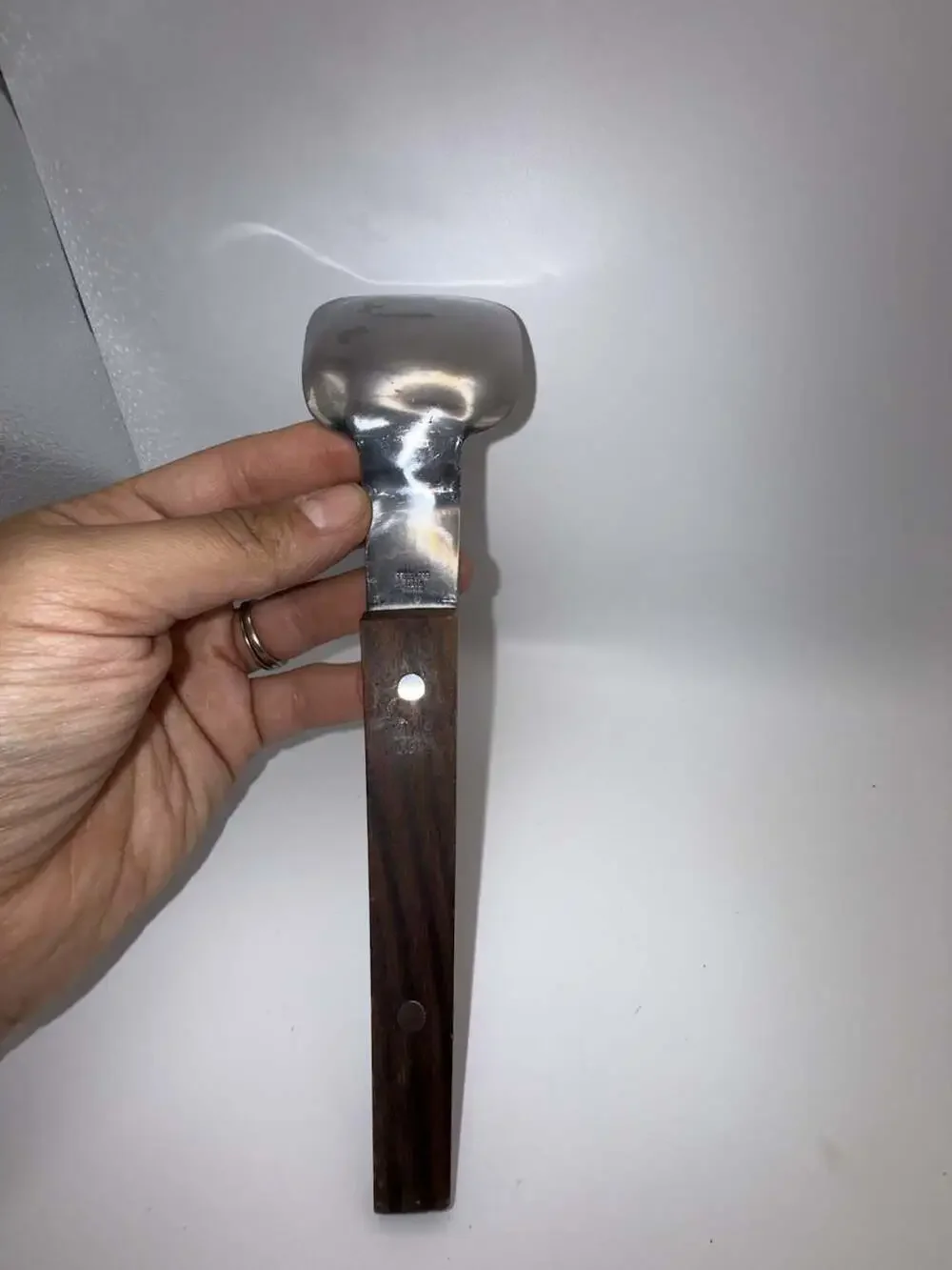 Vintage Burnco Spade 'n Spoon Stainless Steel Ice Cream Scoop with Wood Handle